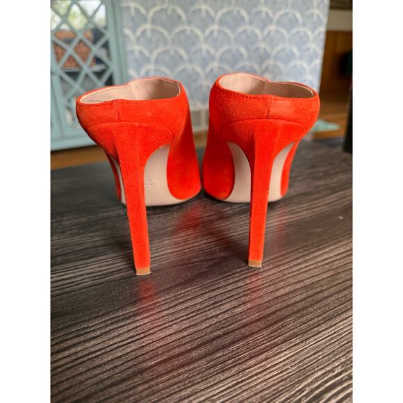 Stuart Weitzman Camilla Orange Luxe Suede High Heeled Sz. 10.5 - Picture 2 of 10